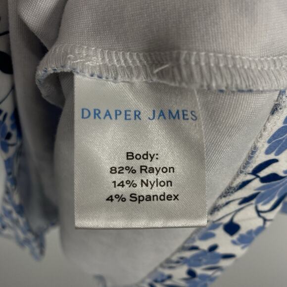 Draper James Persley Ponte Dress Size Medium Nassau Navy Blue Pattern A line - Picture 11 of 12
